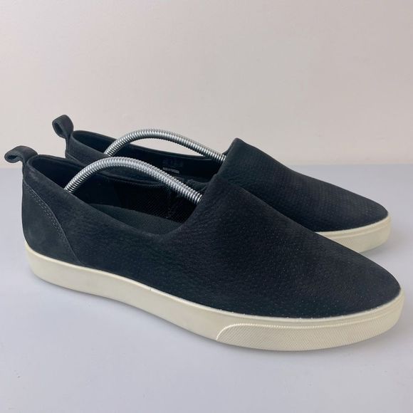 Ecco Shoes - Ecco Gillian Slip On Sneaker Shoes Women’s Size 10 41 Black Suede Perforated
